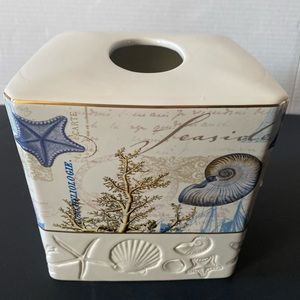 Avanti Linens Tissue Cover Bathroom Accessory  Coastal Seaside Cottage Seashell
